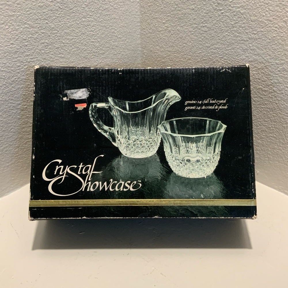 Vintage Crystal Creamer & Sugar Set - Lead Crystal with Original Box - Picture 9 of 10